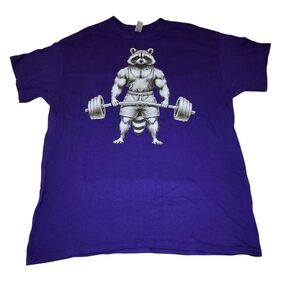 Gildan Purple Raccoon Graphic Men's T-Shirt